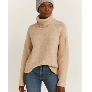 Haven Well Within SZ L Marled Turtleneck Sweater COLOR SANDSTONE/IVORY